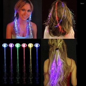 Party Decoration 5pcs Glowing Hair Braid Chinger Decorations LED Pannband hårljus halloween clip neon födelsedag glöd rave