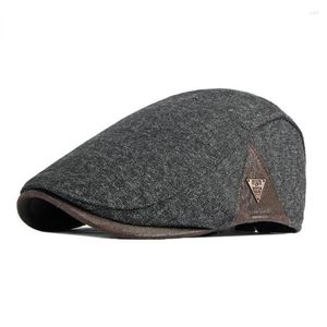 Berets Moda Outono Boina Chapéu Homens Retro Sboy Ivy Flat Cap Herringbone Duckbill Pintor Ajustável Gatsby Driving Cabbie280b