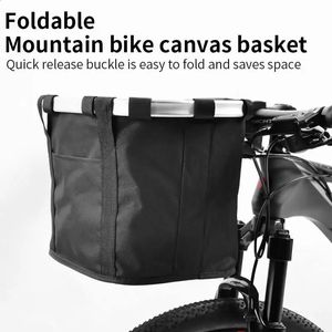 Cestos sacos bicicleta frente cesta bicicleta pequeno cão de estimação transportar bolsa 2in1 destacável mtb ciclismo guiador tubo pendurado dobrável saco de bagagem 5kg 231030