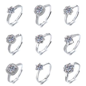 Персонализированное круглое кольцо, женское классическое кольцо с шестью когтями, 1 карат, женское кольцо с открытым ртом, женские геометрические кольца