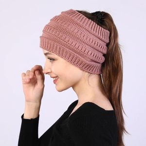 Boll Caps Women Autumn Winter Hat Solid Color Lady Stretch Sticked Crochet Beanies Cap för