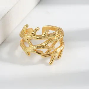 Cluster Rings Fashionable Simple Wild Cross Branch Texture Opening Adjustable Ring Female Jewelry Gift