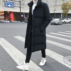 Männer Unten Parkas Männer Winter Jacke Für Mantel Einfarbig Park Lange Warme Männliche Dicke Slim Fit Oberbekleidung 4XL schwarz 231030