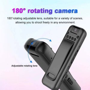 Mini câmera full hd 1080p micro corpo filmadora visão noturna dv gravador de voz de vídeo com lente rotativa 180 carro dvr esportes dv