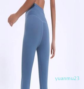 Cor sólida mulheres meninas calças de yoga cintura alta esportes ginásio wear leggings elástico calças de fitness senhoras geral collants completos worko