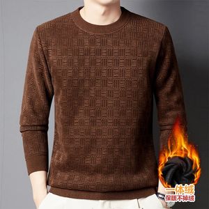 Maglioni da uomo Inverno Imbottito addensato Maglione caldo Pullover Manica lunga Tinta unita Camicia inferiore semplice Abbigliamento uomo 231030