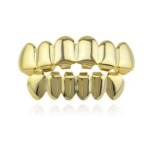 Hip Hop Oro Denti Grillz Superiore Inferiore Griglie Bocca Dentale Punk Denti Caps Cosplay Del Partito Dente Rapper Gioielli Regalo 231t