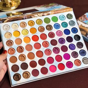 Lidschatten GLAZZI 63-Farben-Lidschatten-Palette, hochwertige professionelle Make-up-Sets, Sommer-Look, glitzernd, schimmernd, matt, gebackene Schatten, 231031