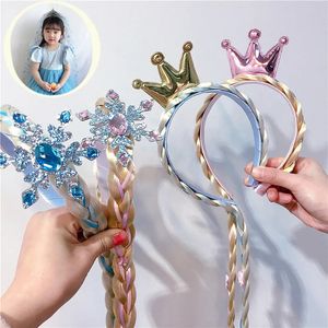 Mützen Hüte Kinder Stirnbänder Zöpfe Krone Schnee Prinzessin Stirnband Party Königin Tiara Mädchen Verkauf Haarschmuck 231031