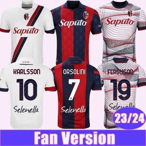 23 24 Bologna Mens Soccer Jerseys POSCH ORSOLINI DOMINGUEZ ZIRKZEE FERGUSON DE SIESTRI BEUKEMA BARROW Home Away 3rd Football Shirt