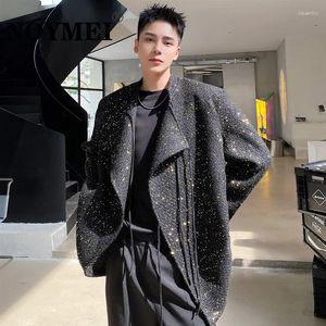 Men's Suits NOYMEI Winter Bright Silk Coat Personality Strap French Style Suit Top Blazer Single Breasted Fashion Sequin 2023 WA672