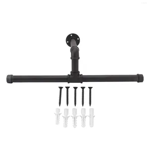 Hangers Wall Mount Coat Rack Iron Pipe Clothing Scratch Resistant Large Load Bearing Industrial Style Black For Bedroom Bathroom