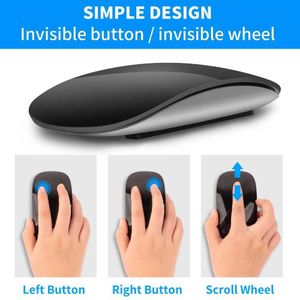 Mice Bluetooth5.0 2.4G Wireless Magic Mouse Silent Rechargeable Computer Mouse Thin Ergonomic PC Office Mause For Mac Microsoft