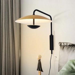 Lâmpadas de parede Design italiano Industrial Swing Arm Lamp Iorn Art Decor Home Ajustável Sconce Bedside Quarto Living / Model Room Study