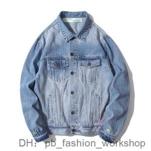 Men's offs Jackets white Ss Spring and Autumn Off White Ow Handdrawn Graffiti Rendered Arrows Made Old offsJacket Coat offs Denim clothing 1 Q23O