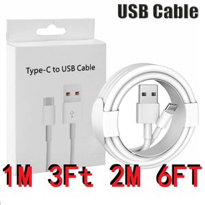 1M 2M Snabbladdningstyp C USB C Micro USB -kabelladdare för Samsung S20 S22 S23 UTRAL HTC LG Xiaomi Huawei -telefon med detaljhandeln