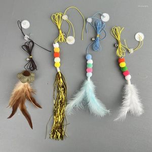 Cat Toys 1Pcs Feather Toy Hanging Door Swing Retractable Rope Butterfly Shape Kitten Self-hey Funny Pet Supplies