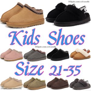 Ugglie-Hausschuhe für Kinder, klassische Plateau-Slides, Tasman, australische Kleinkinderstiefel, Kinder, Winter, warmer Clog, flauschiges Fell, Jugend- und Kinderschuhe, Jungen- und Mädchenhausschuhe, Größe EUR 21–35