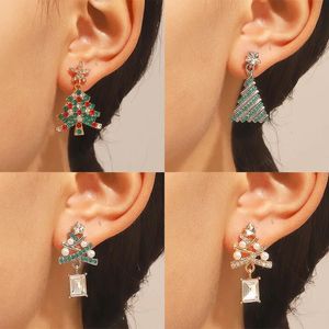 Baumelnde Kronleuchter-Ohrringe mit übertriebenen Kristall-Weihnachtsbaum-Ohrringen für Damenschmuck 2023 Trendige luxuriöse weihnachtliche farbige Zirkon-Ohrringe für Damen 231031