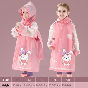 Rain Gear Cute Kids Raincoat Wate Proof Children Dinosaur Poncho Rabbit Coat Jacket med ryggsäck Position Student Rainwear 231031