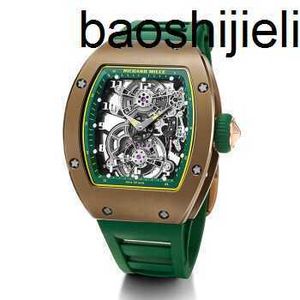 Designer Män tittar på Richrdsmilers Mechanical Movement Tourbillon 99 Milton svänghjul 17-01 Manuell mekanisk guld armbandsur begagnad återvinning