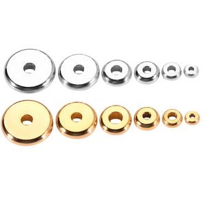 50Pcs/Lot Stainless Steel Spacers Beads Flat Round Loose Spacers Beads Charm For DIY Jewelry Making Finding Jewelry MakingJewelry Findings Components