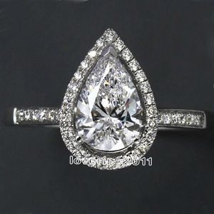 choucong Pear cut shape 5A Zircon Cz 925 Sterling Silver Engagement Wedding Ring Sz 5-11 Gift S18101607298I