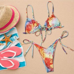 Women's Swimwear Split Swimsuit Fashion Printing Stitching Sexy Swimwears Tankinis Set Swim Suits For Women With Shorts