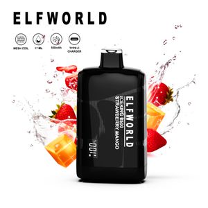 Cigarros Vapores Elétricos Display Digital Vapes Caneta Descartável Vaporizador Elfworld Iceking 8500 Puff Display Screen Vapes