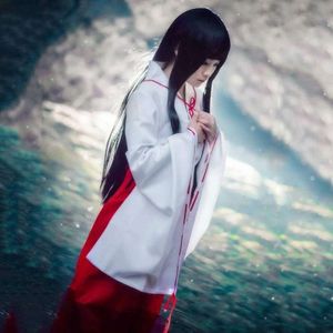 Anime Kimono Cosplay Uniform Dress Up Donna Costumi di Halloween Parrucca Set completo Costume Inuyasha Kikyo