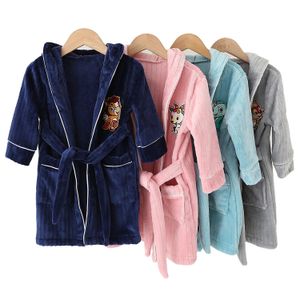 Pyjamas Spring Girl Boy Pyjamas Flanell Girls Boys Robes Children Sleepwear Bathrobe Autumn Girls Clothing Kids Hooded Bathrobe 231031