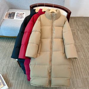 Women's Trench Coats Long Down Cotton Coat Womens Winter Warm Jacket Casual Loose Parkas Female Overcoat Snow Wear Puffer Women Outwear