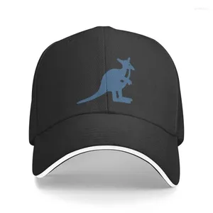 Berets Custom Blue Kangaroo Animal Baseball Cap dla mężczyzn Kobiet Regulowany Tatę Kapelusz na świeżym powietrzu