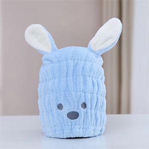 Towel Cute Cartoon Hair Drying Towels Soft Coral Fleece Baby Kids Quick Dry Wrap Cap Women Shower Dryer Hat Absorbent