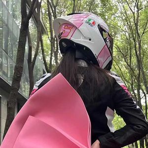 Full Face Motorcycle Hełm Włochy AGV PISTA GP RR Limited Edition Rossi Pink Bow Motorcycle Racing Hełm pełny hełm Yi M1P0 POB7