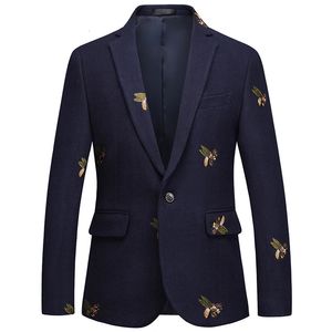 Men S Suits Blazers S 6xl Boutique Fashion Embroidery Casual Business Blazer Male Slim Suit Jacket Navy Blue Wedding Banket Coat 231031