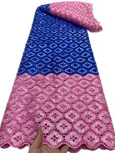 Многоцветный шнур, кружевная гипюровая ткань, вышивка, блестки, водорастворимая, 5 ярдов, африканские женские вечерние платья, нигерийская 2023, высококачественная швейная ткань для рукоделия YQ-1112