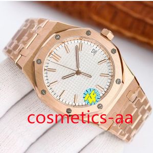 Orologio da uomo di lusso ZF Factory 41mm V5 Extra-sottile 15500 Cassa in acciaio 904L in oro rosa Quadrante nero impermeabile CAL.4302 Movimento meccanico automatico Orologi da uomo