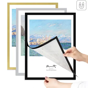 Frames A4 Magnetic Picture Frame A6 Poster Cover Gold/Silver/Black Po Canvas Hanger Certificates