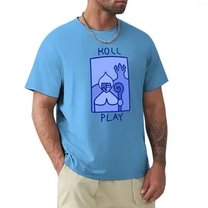 Polos masculinos Roll Play Camisetas simples de grandes dimensões Camisetas masculinas de manga comprida