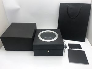 Bästa kvalitet fulla svarta klockor lådor transparent H Brand Original Watch Box Spot Supply Boxes