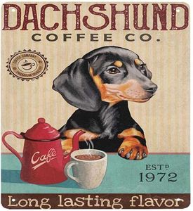 Dachshund cão empresa cão sinais de metal ao ar livre retro metal estanho sinal vintage para casa café decoração da parede 8x1 2 Polegada6939235