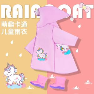 Rain Gear 1pcs Children's Cartoon Raincoat Korean Söt baby Poncho Hushållsvaror Lekplats Songkran Festival 231031