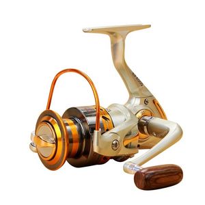 2023 Nya serier Distant Wheel Metal Spinning Fishing Reel 5.5: 1 12 Lagerbollar Fiskhjul Rotera spolen Fiskspolar Fiskefiskningsrullar