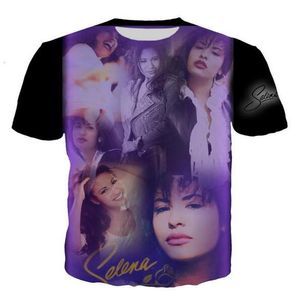 Nova moda feminina masculina selena quintanilla siger engraçado impressão 3d unissex camisetas casuais camiseta hip hop verão topos xb0643086