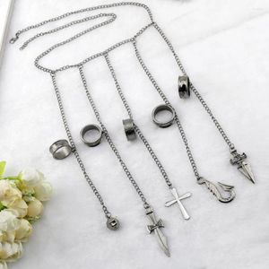 Cluster Rings Cartoon X Kurapika Cosplay Costume Prop Metal Ring Accessories Alloy Pendant Chain Figerrings for Anime Fans