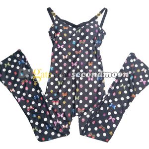 Tuta da donna con stampa a farfalla Tuta sportiva Abbigliamento da palestra sexy senza schienale Donna Tute estive traspiranti