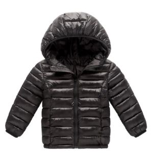 새로운 패션 1-14 년 가을 겨울 가벼운 어린이 후드 가루 다운 재킷 어린이 의류 소년 여자 고기 따뜻한 90% 흰색 오리 다운 재킷