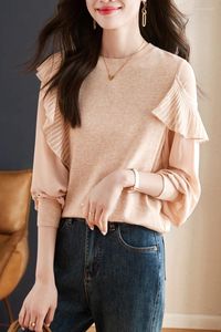 Women's Sweaters Idle Style Knitwear Fall 2023 Design Sense Asymmetric French Top