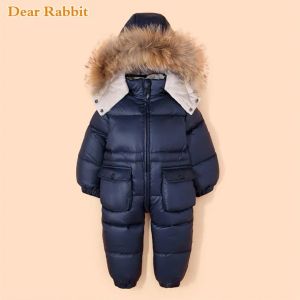 Nova moda -30 crianças russas inverno snowsuit crianças roupas terno menino à prova dwaterproof água para baixo jaqueta para roupas da menina do bebê 1-4 anos casaco lj20